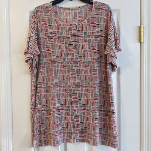 4/$25! Beeson River Patterned Oversized Top - Sz L